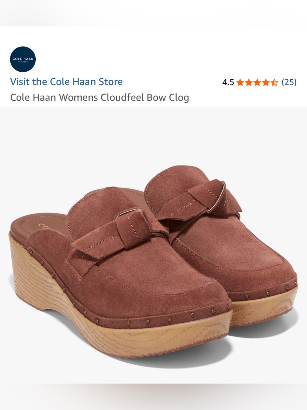Cole Haan Suede Platform Mule in Rosewood - Picture 2 of 8